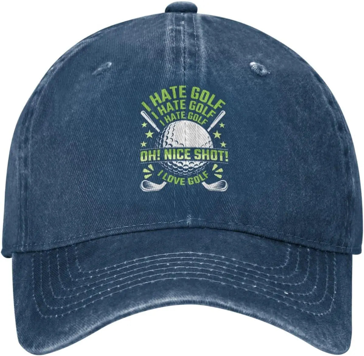I Hate Golf Oh Nice Shot Funny Baseball Cap