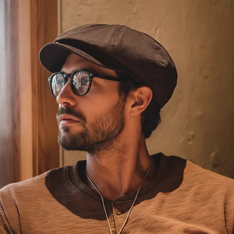 Men's Casual Newsboy Hat Retro Beret Painter Cap