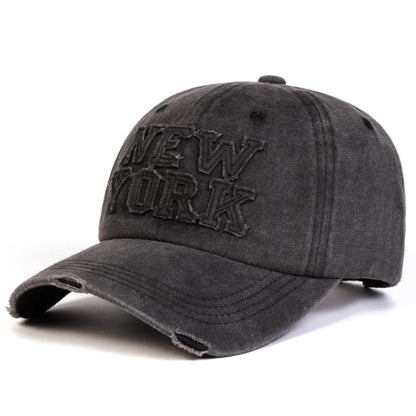 Unisex New York Stickers Embroidery Wash Baseball Caps
