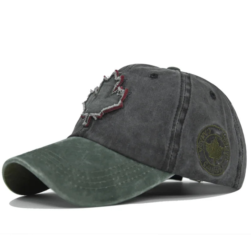 Canadian Maple Leaf Embroidered Baseball Cap, Men's and Women's Duckbill Cap