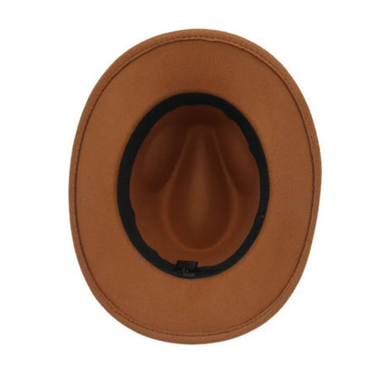 Ethnic Style Western Cowboy Hat Wide Brim Roll Brim Cowgirl Cap