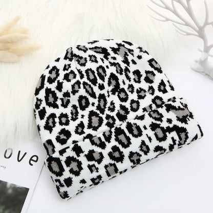 Leopard Print Jacquard Brimless Hat Unisex