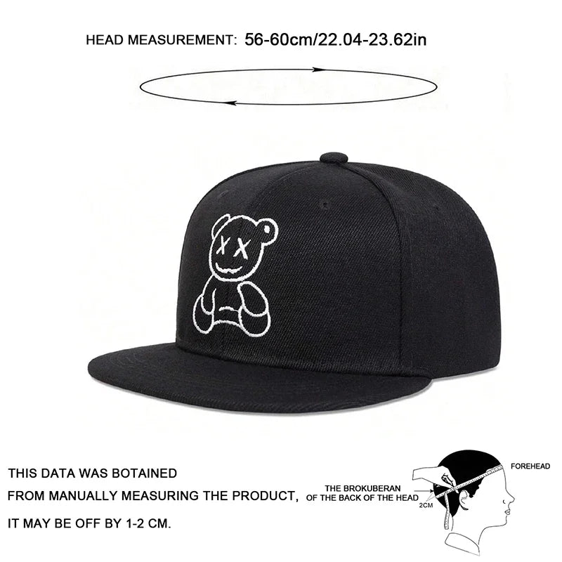 Unisex XX Little Bear Embroidery Hip-hop Hats Spring