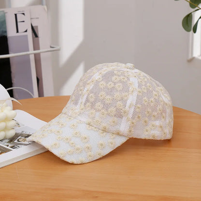 Lace Sunshade Casual Hollowed-Out Flower Baseball Cap