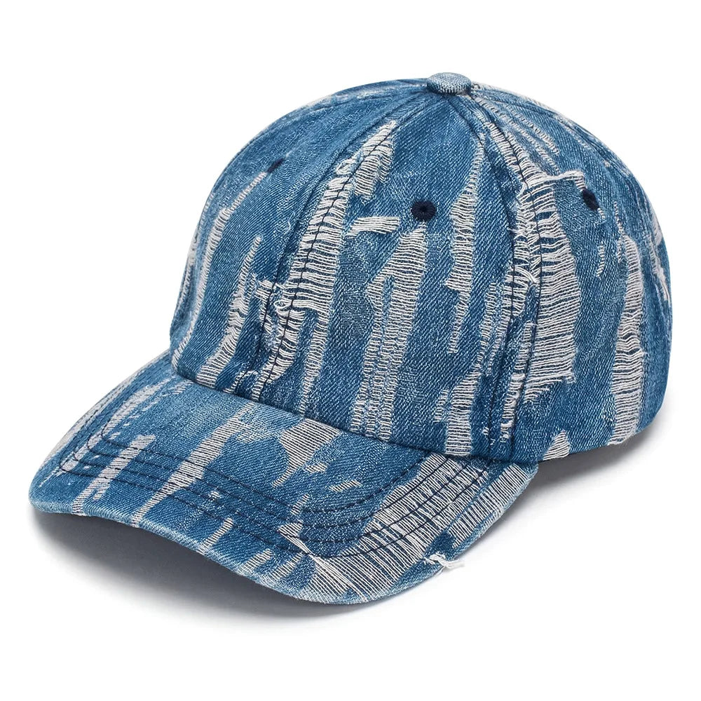 Vintage Distressed Washed Denim Baseball Cap