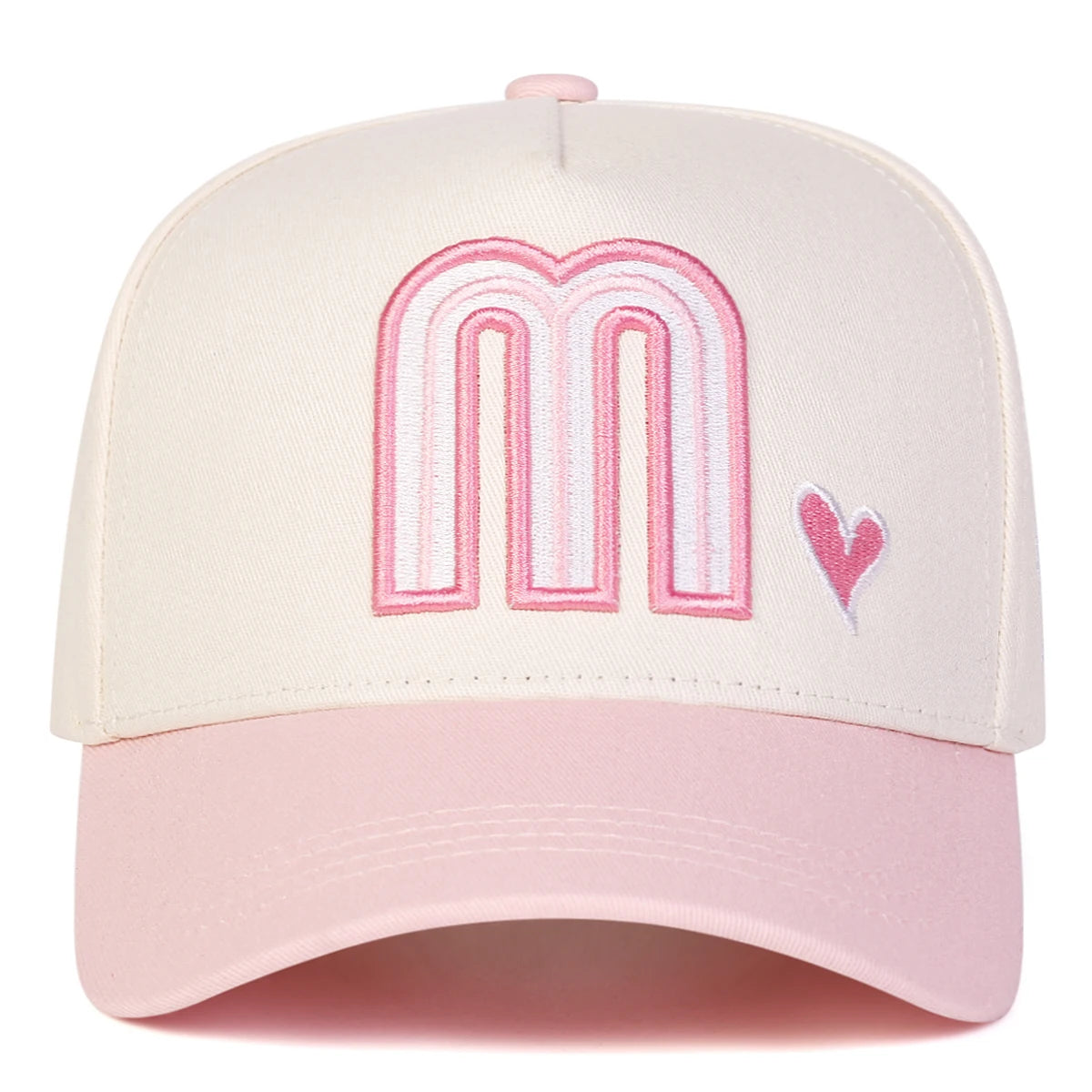 Unisex M Love Heart Embroidery Baseball Caps Spring Autumn