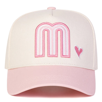 Unisex M Love Heart Embroidery Baseball Caps Spring Autumn