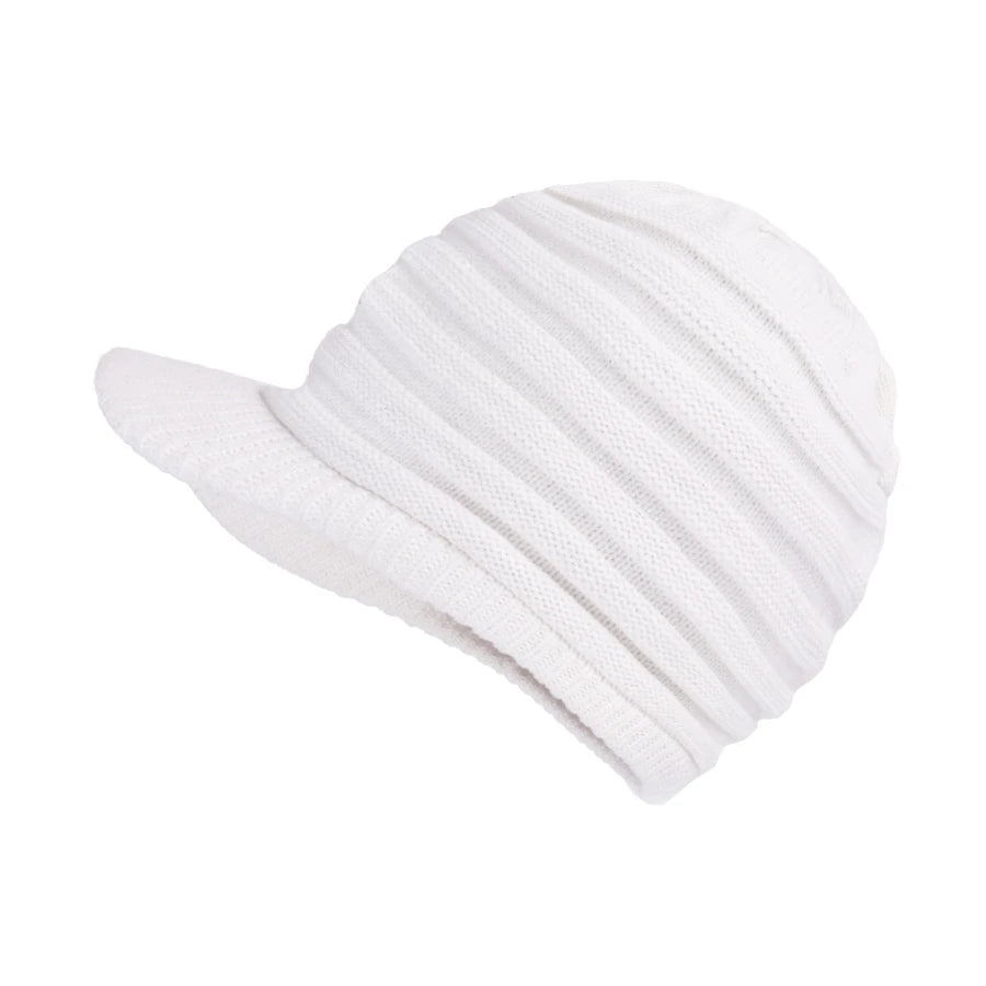 Unisex Winter Hats With Visor Warm Ski Hat Stylish Knitted Hat