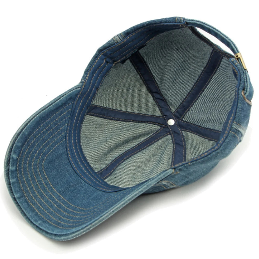 Spring Summer Denim Caps For Men Women 6 Panels Snapback Cap