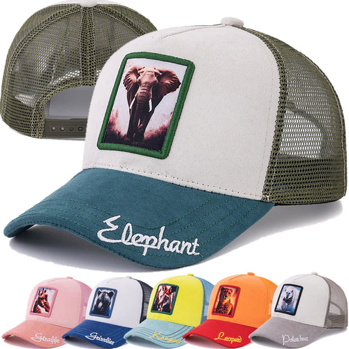Unisex Mesh Cap Elephant Summer Animal Baseball Cap For Men Women ﻿
