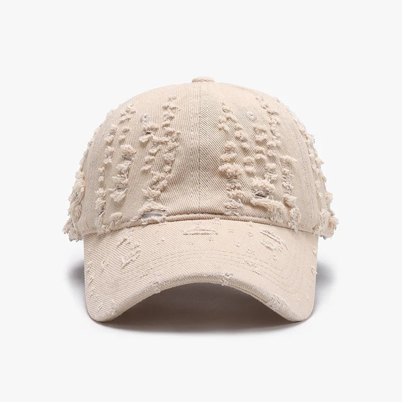 Spring Soft-Top Washed Distressed Curved Brim Baseball Cap