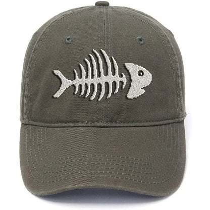 Lyprerazy Fish Bone Washed Cotton Adjustable Baseball Cap