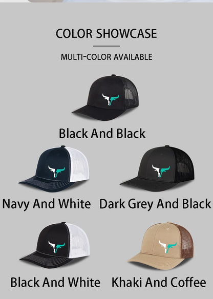 Bulls Logo Printed Mesh Cap Lightweight Breathable Adjustable Sun Hat Unisex Casual Cap