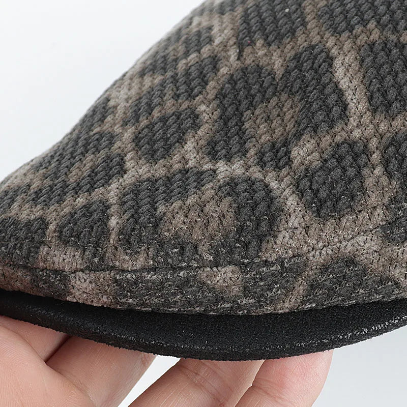 Spring Beret Cap Female 2026 Warm Autumn Vintage Leopard Print Women's Hat