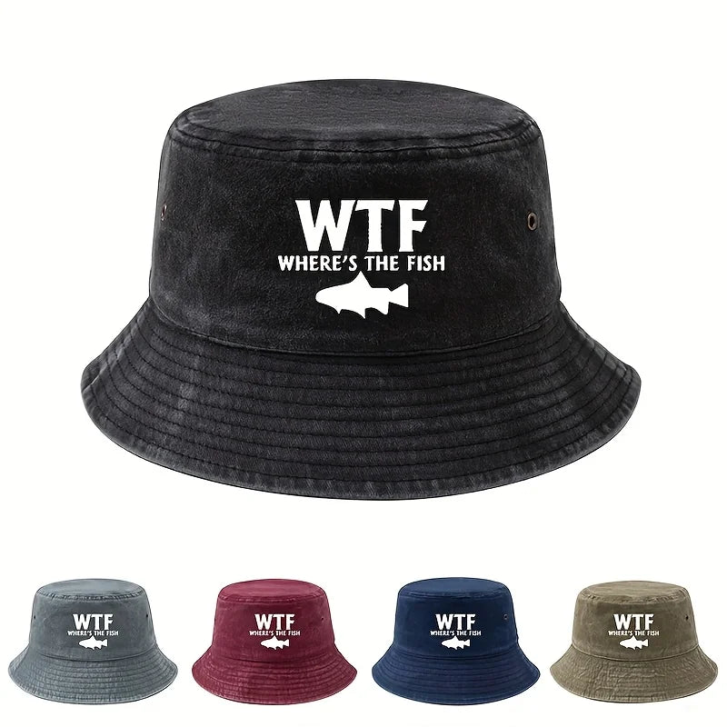 Male and Female Outdoor Fishing Fisherman Hat Where's The Fish Print