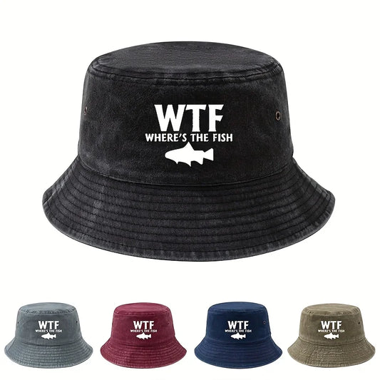 Male and Female Outdoor Fishing Fisherman Hat Where's The Fish Print