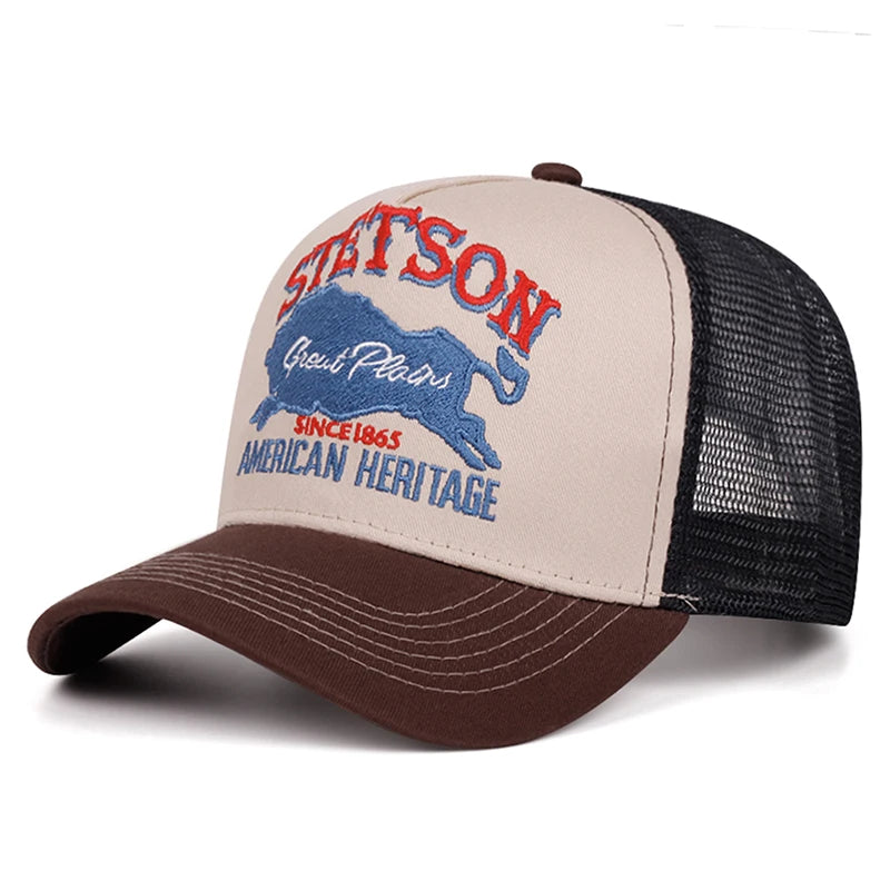 Creative Baseball Hat Station Blue Bull Embroidered Truck Hat Street Hip Hop