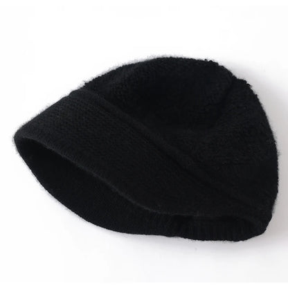 100% Pure Cashmere Visor Beanie Women Soft Brim Newsboy Cap