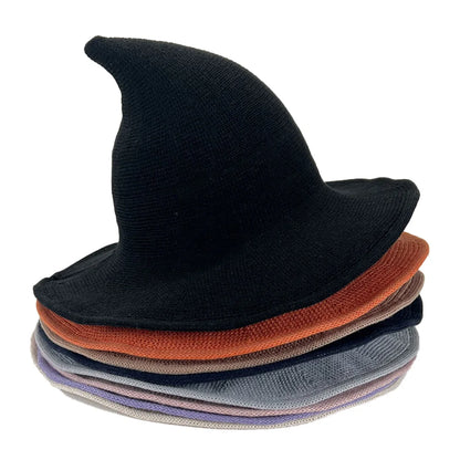 Halloween Witch Hat Long Point Hat Knitted Cap For Women Halloween Party Hat