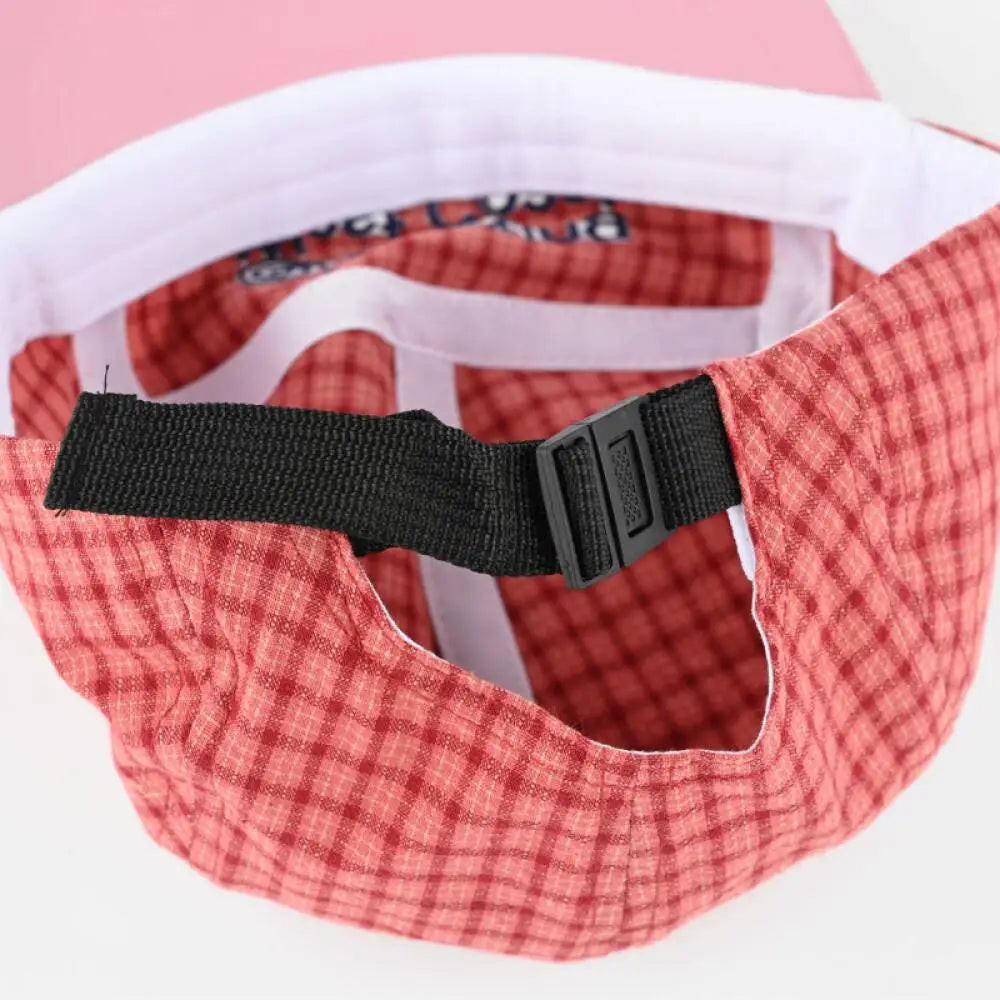 Cotton Baseball Cap Embroidered Plaid 5 Panel Hat Unisex