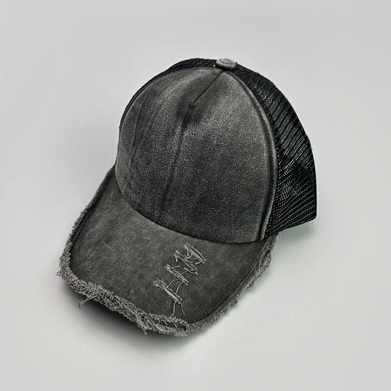 Mesh Solid Rotten Edged Baseball Hats