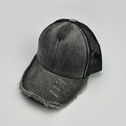 Mesh Solid Rotten Edged Baseball Hats