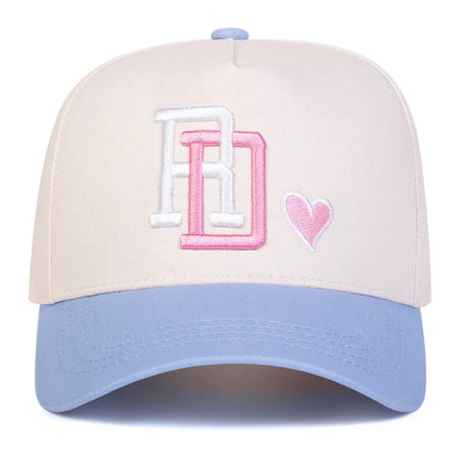 Unisex RD Letter Love Embroidery Baseball Caps Spring Autumn