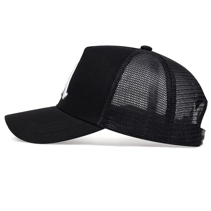 Unisex Gothic Letter A Embroidery Baseball Net Caps