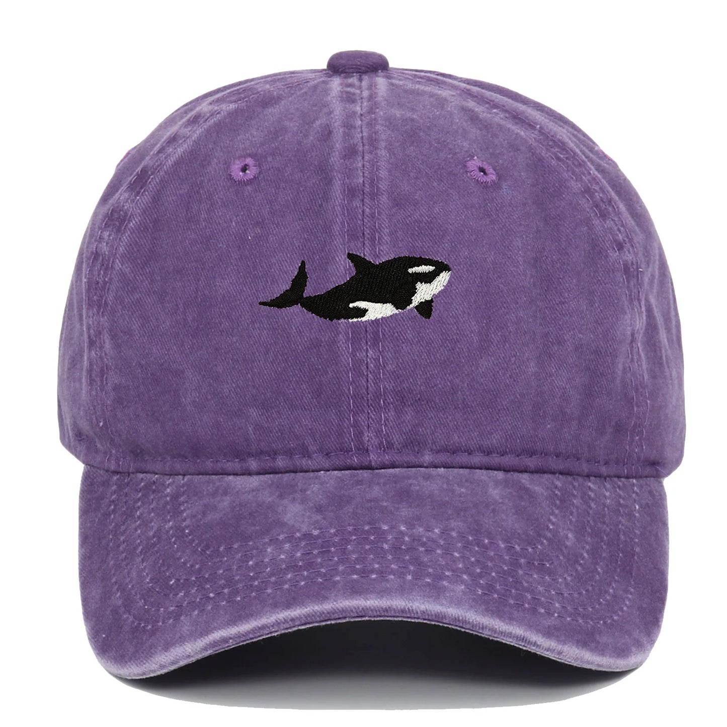 1pc Retro Washed Shark Embroidered Baseball Cap for Women Men