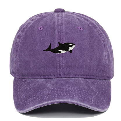 1pc Retro Washed Shark Embroidered Baseball Cap for Women Men
