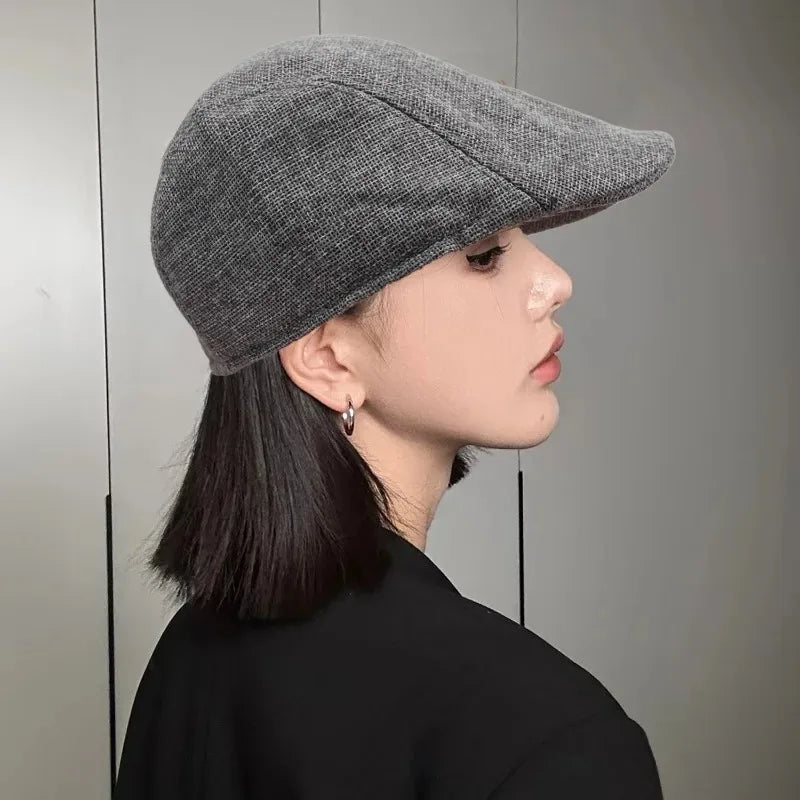 Breathable Linen Cotton Beret Hat Fashion Lightweight Beret Caps