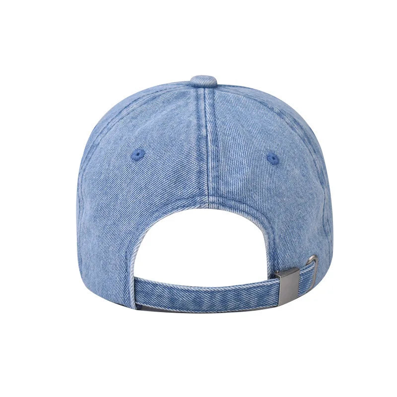 Wash Denim Baseball Cap Hip Hop Fitted Cap