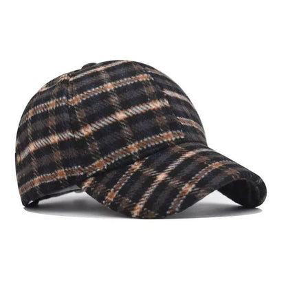 Adjustable Casual Versatile Houndstooth Unisex Plaid Baseball Cap