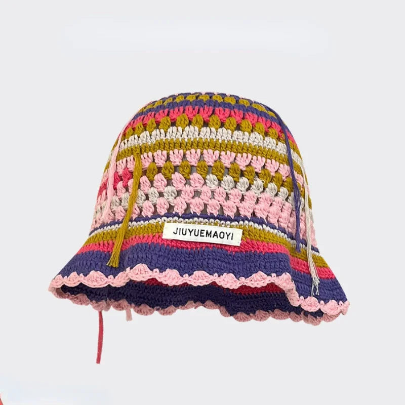 2025 Autumn New Crochet Korean Handmade Bucket Hat