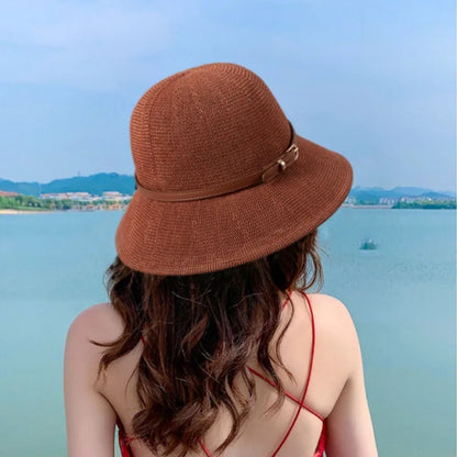 Summer Women's Hollow Out Bucket Hat - Fashion Knitted Sun Hat
