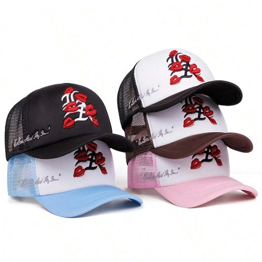 Baseball Hat LA Lipprint Embroidered HipHop