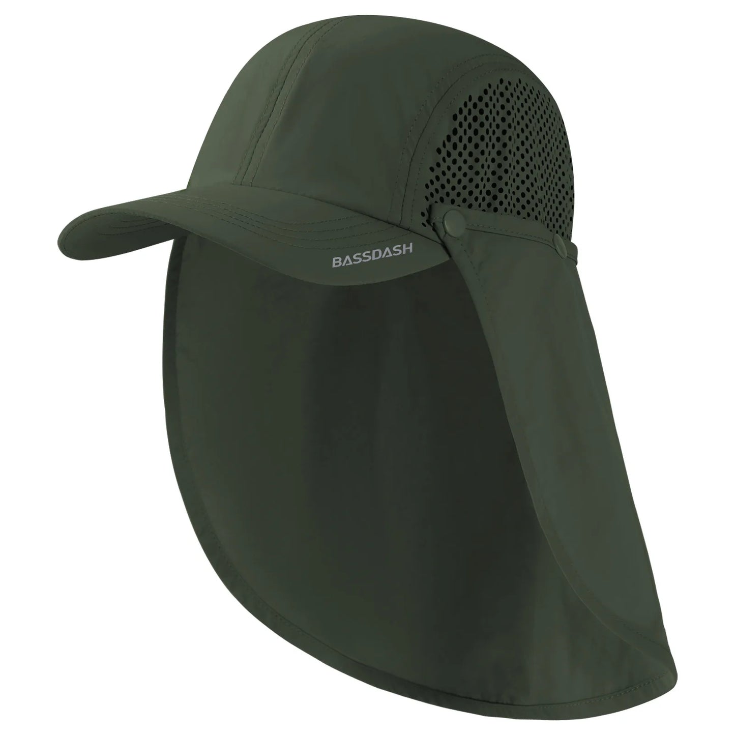 UPF 50+ Foldable Fishing Hat Baseball Cap With Removable Neck Flap Portable