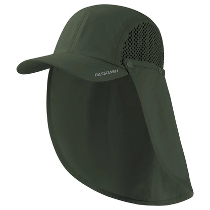 UPF 50+ Foldable Fishing Hat Baseball Cap With Removable Neck Flap Portable