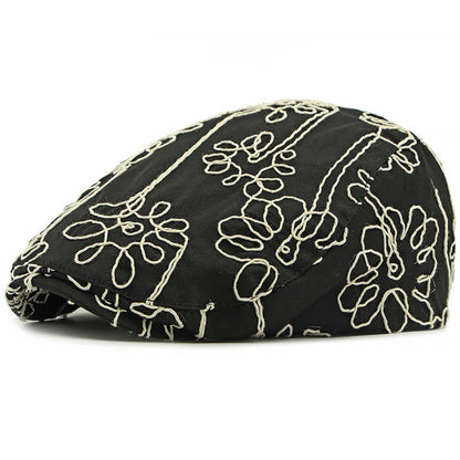 Men Women Flower Artist Painter Beret Hat