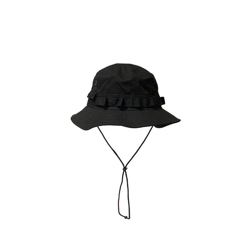 Summer Men Bucket Hat Outdoor UV Protection Wide Brim Panama