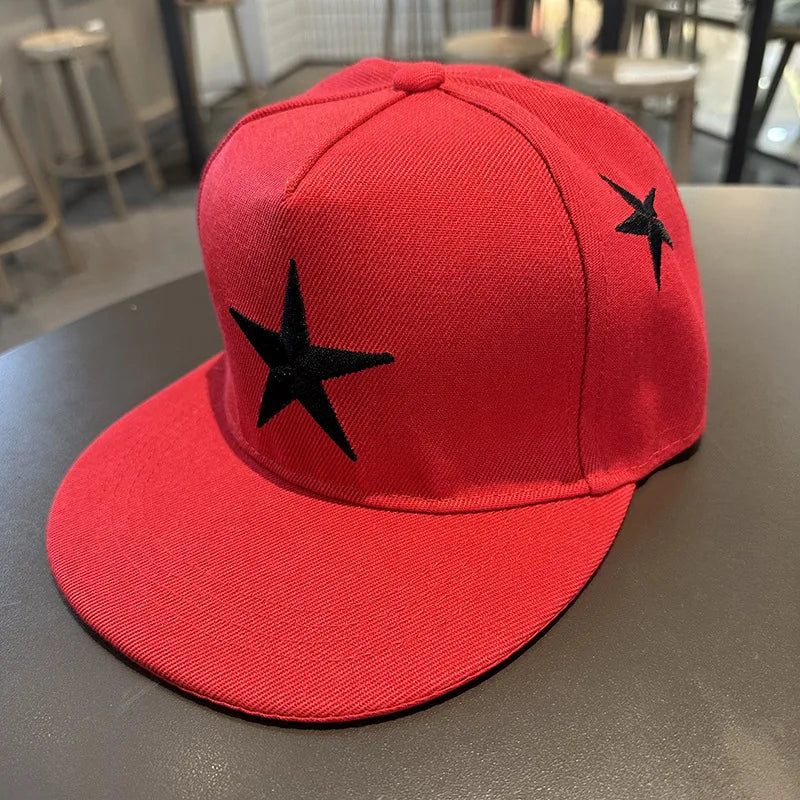 Men's Five-pointed Star Embroidery Tide All-match Flat Brim Baseball Cap