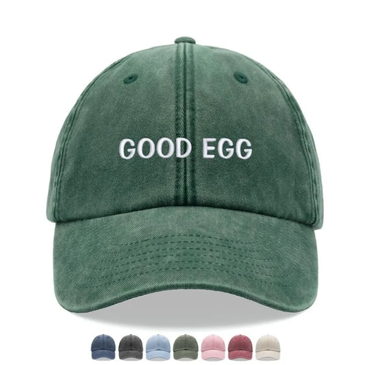 1pc "Good Egg" Baseball Cap Vintage Washed Unisex Dad Hat