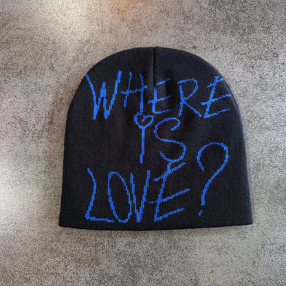 Y2K Letter Knitted Winter Autumn Beanie Cap Men Women