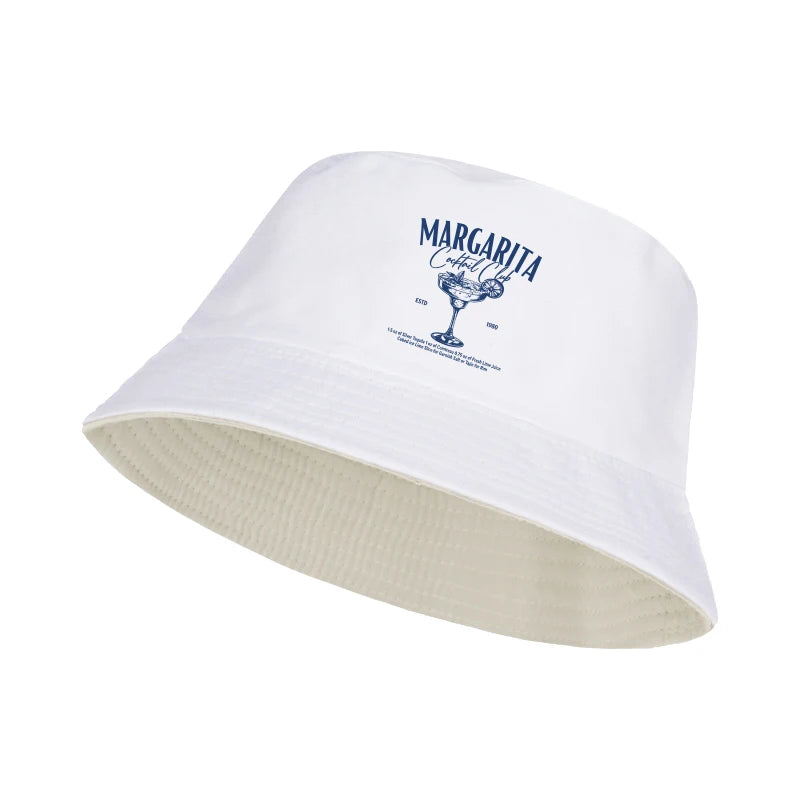 Vintage Margarita Cocktail Print Bucket Hat