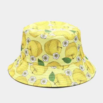 Four Seasons Cotton Fruit Pattern Print Bucket Hat