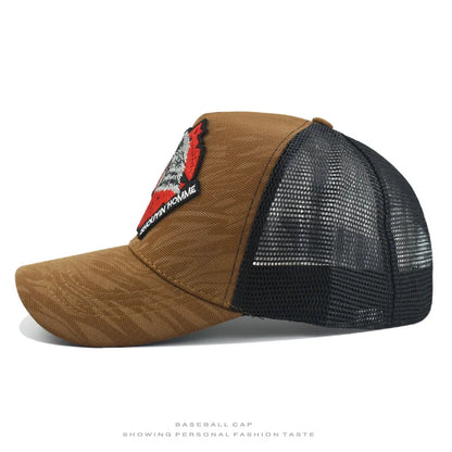 Breathable  Baseball Cap With Eagle Embroidery, Personalized Design, Unisex, Suitable For Daily Casual Outdoor Use, Sunshade Mesh Cap