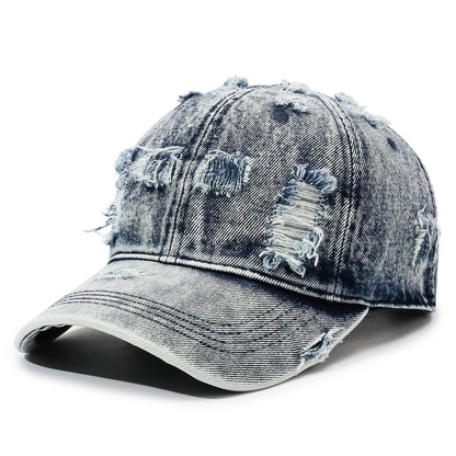 Classic Washed Denim Baseball Cap Women Men
