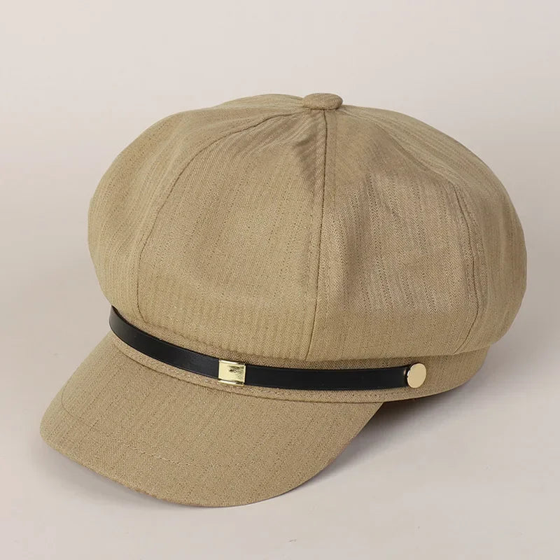 Women Octagonal Hat Newsboy Cap Autumn Winter