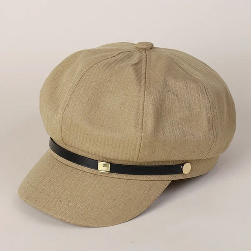 Women Octagonal Hat Newsboy Cap Autumn Winter