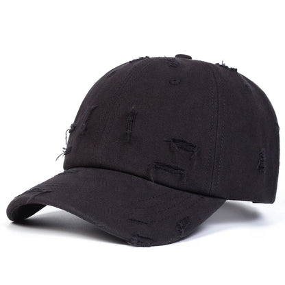 Unisex Ripped Denim Washed Baseball Caps Spring Autumn